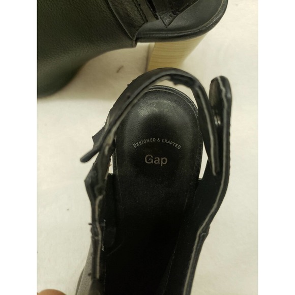 Gap Womens Black Peeptoe Strap on Platform 3" Heels Size 7 - Picture 7 of 12